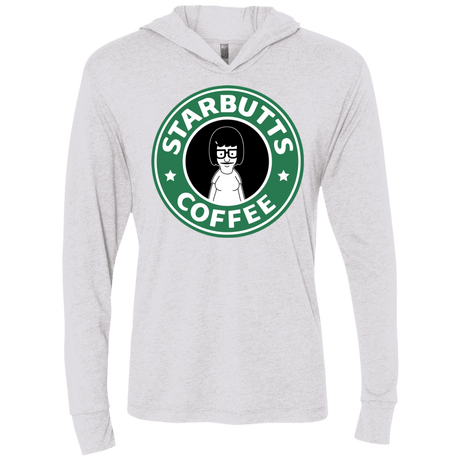 T-Shirts Heather White / X-Small Starbutts Triblend Long Sleeve Hoodie Tee