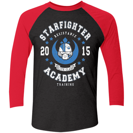 T-Shirts Vintage Black/Vintage Red / X-Small Starfighter Academy 15 Men's Triblend 3/4 Sleeve