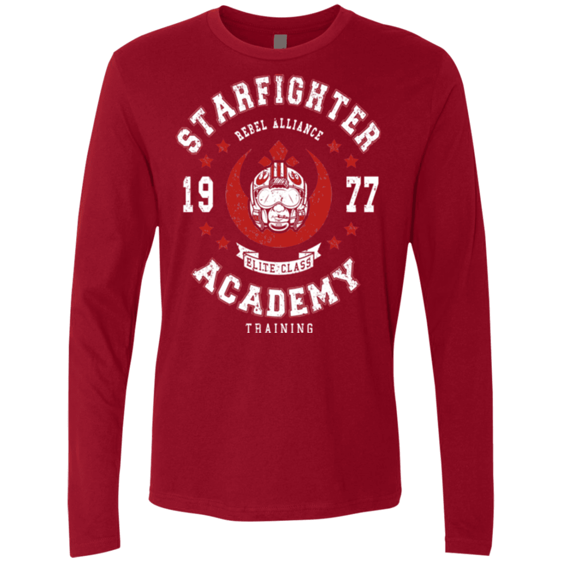 T-Shirts Cardinal / Small Starfighter Academy 77 Men's Premium Long Sleeve