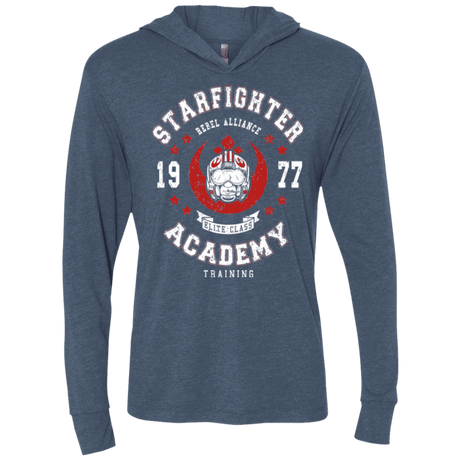 T-Shirts Indigo / X-Small Starfighter Academy 77 Triblend Long Sleeve Hoodie Tee