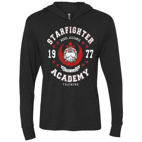 T-Shirts Vintage Black / X-Small Starfighter Academy 77 Triblend Long Sleeve Hoodie Tee