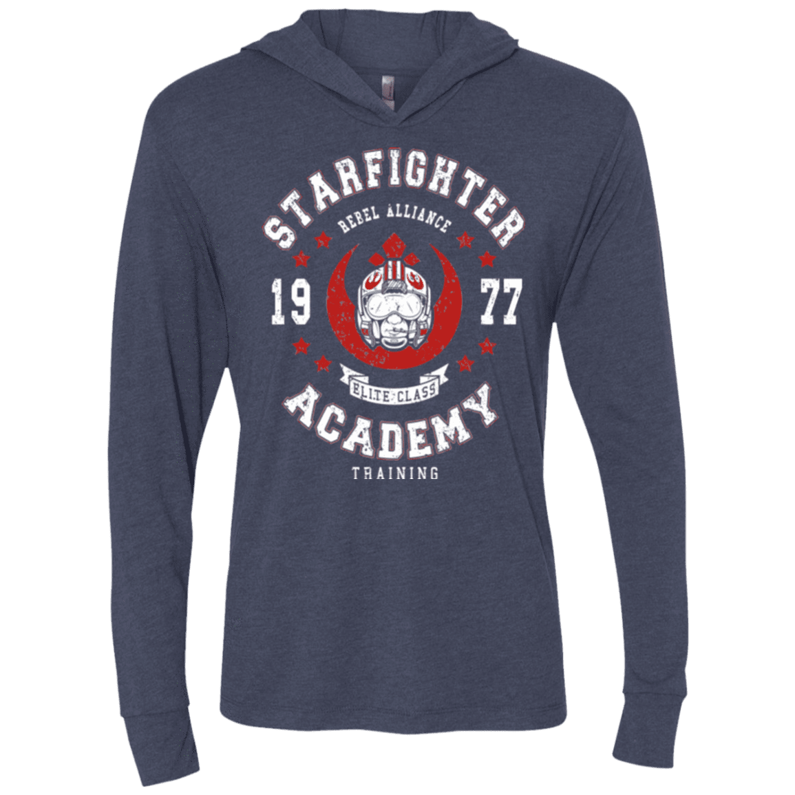 T-Shirts Vintage Navy / X-Small Starfighter Academy 77 Triblend Long Sleeve Hoodie Tee