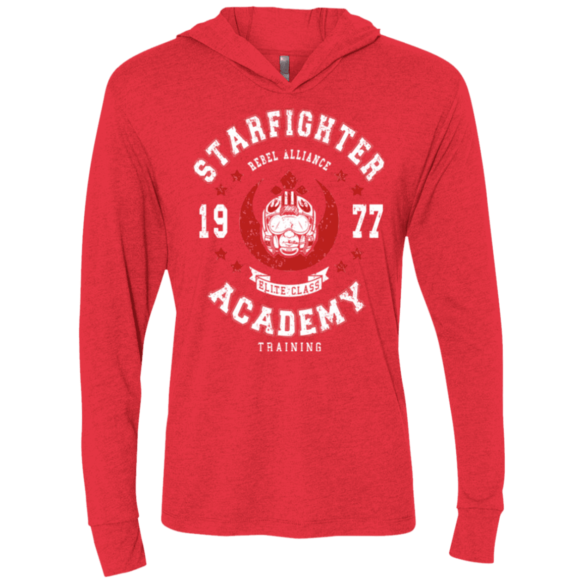 T-Shirts Vintage Red / X-Small Starfighter Academy 77 Triblend Long Sleeve Hoodie Tee