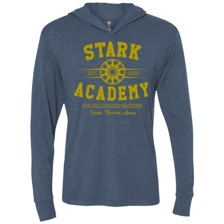 T-Shirts Indigo / X-Small Stark Academy Triblend Long Sleeve Hoodie Tee