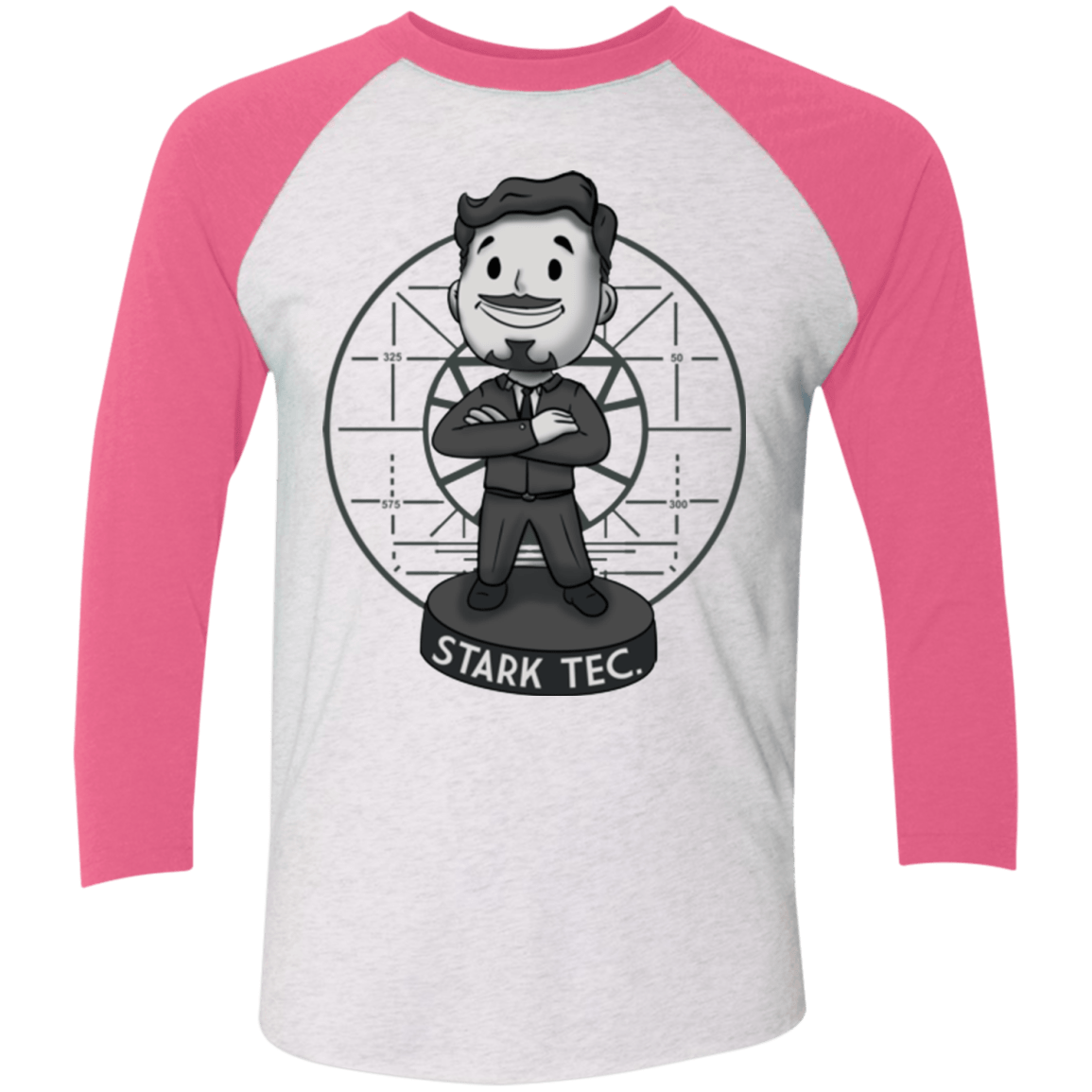 T-Shirts Heather White/Vintage Pink / X-Small Stark boy Men's Triblend 3/4 Sleeve