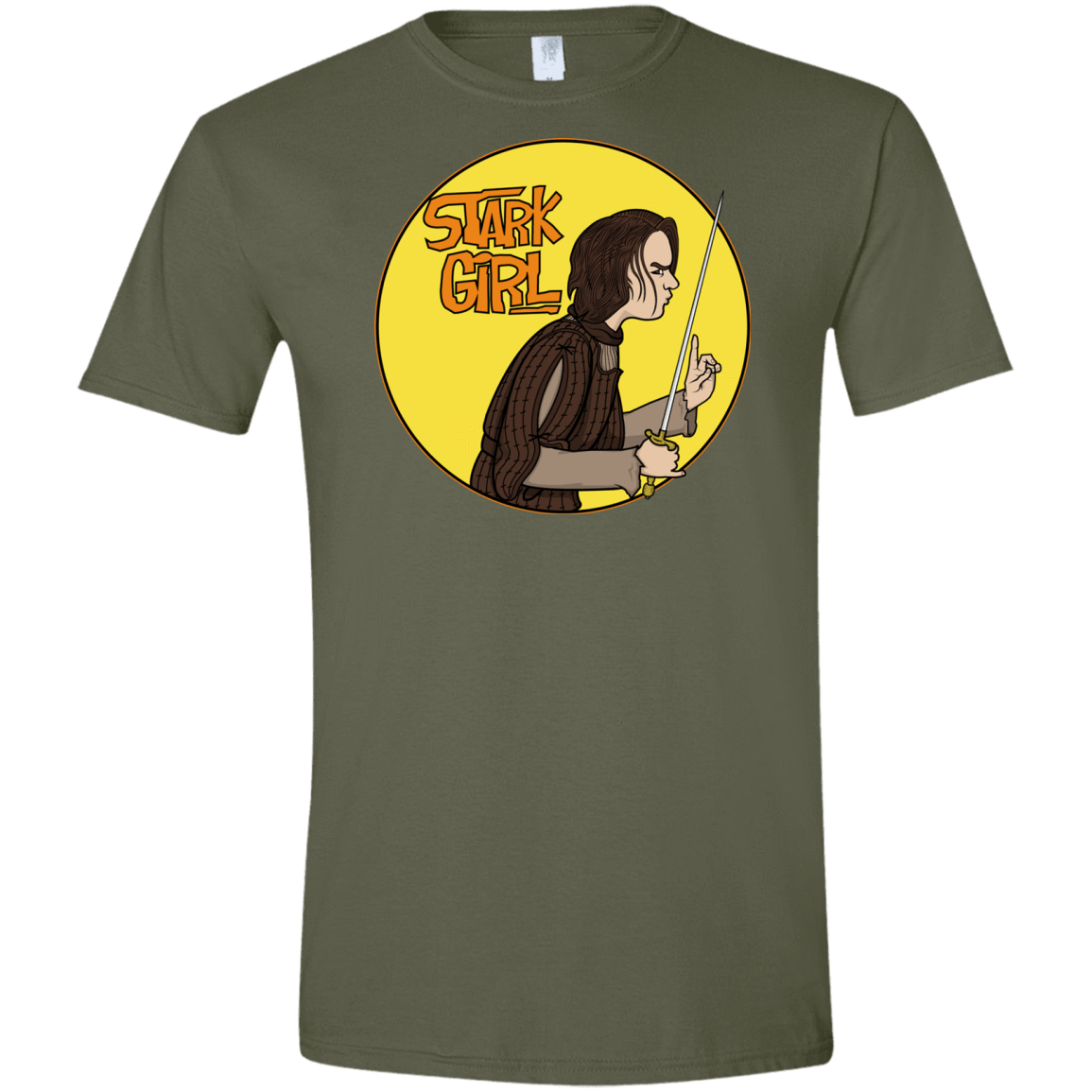 T-Shirts Military Green / S Stark girl Men's Semi-Fitted Softstyle