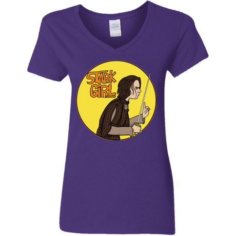 T-Shirts Purple / S Stark girl Women's V-Neck T-Shirt