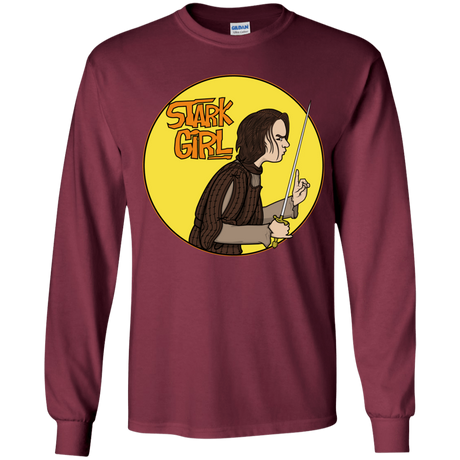 T-Shirts Maroon / YS Stark girl Youth Long Sleeve T-Shirt