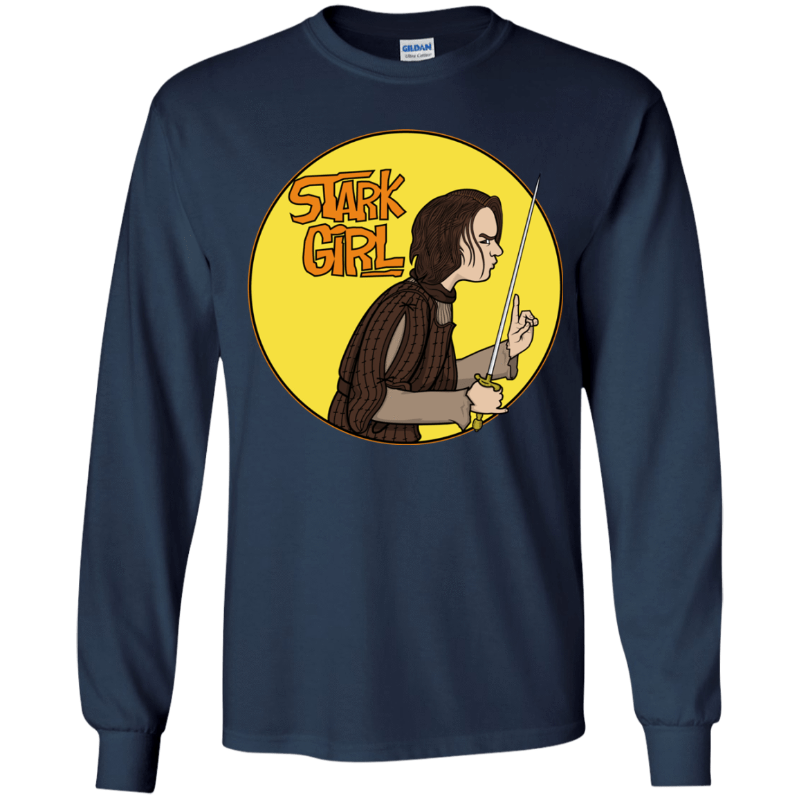 T-Shirts Navy / YS Stark girl Youth Long Sleeve T-Shirt