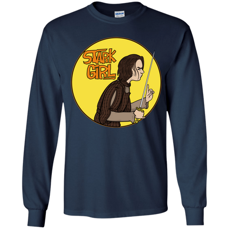 T-Shirts Navy / YS Stark girl Youth Long Sleeve T-Shirt