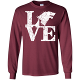 T-Shirts Maroon / S Stark Love Men's Long Sleeve T-Shirt