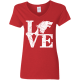 T-Shirts Red / S Stark Love Women's V-Neck T-Shirt