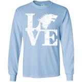 T-Shirts Light Blue / YS Stark Love Youth Long Sleeve T-Shirt
