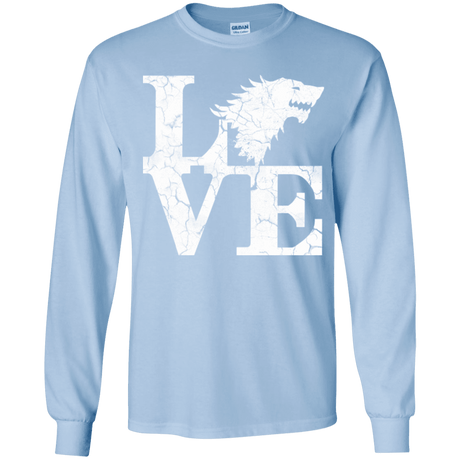 T-Shirts Light Blue / YS Stark Love Youth Long Sleeve T-Shirt
