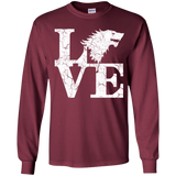 T-Shirts Maroon / YS Stark Love Youth Long Sleeve T-Shirt