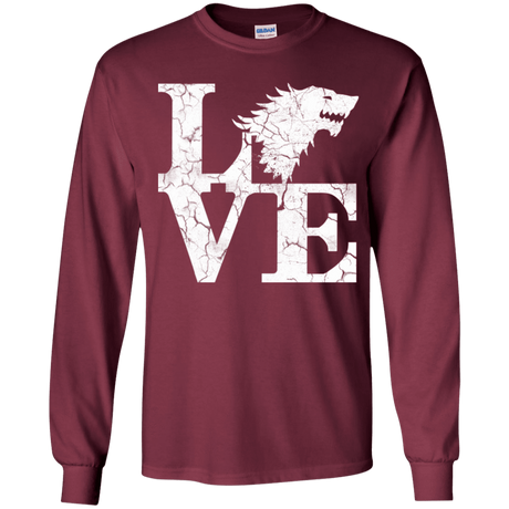 T-Shirts Maroon / YS Stark Love Youth Long Sleeve T-Shirt