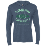 T-Shirts Indigo / X-Small Starling City U Triblend Long Sleeve Hoodie Tee