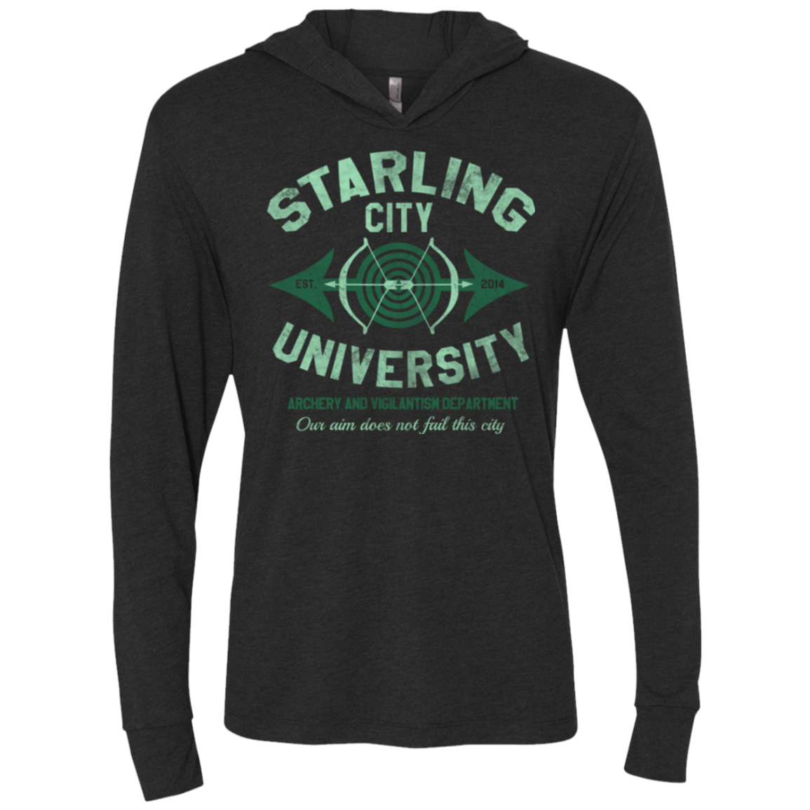 T-Shirts Vintage Black / X-Small Starling City U Triblend Long Sleeve Hoodie Tee