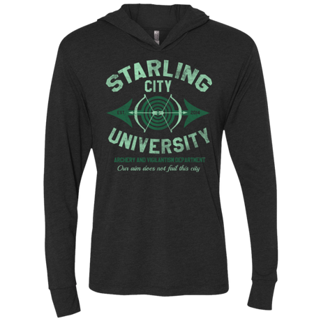 T-Shirts Vintage Black / X-Small Starling City U Triblend Long Sleeve Hoodie Tee