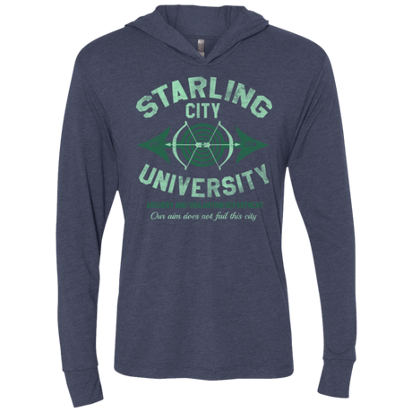T-Shirts Vintage Navy / X-Small Starling City U Triblend Long Sleeve Hoodie Tee