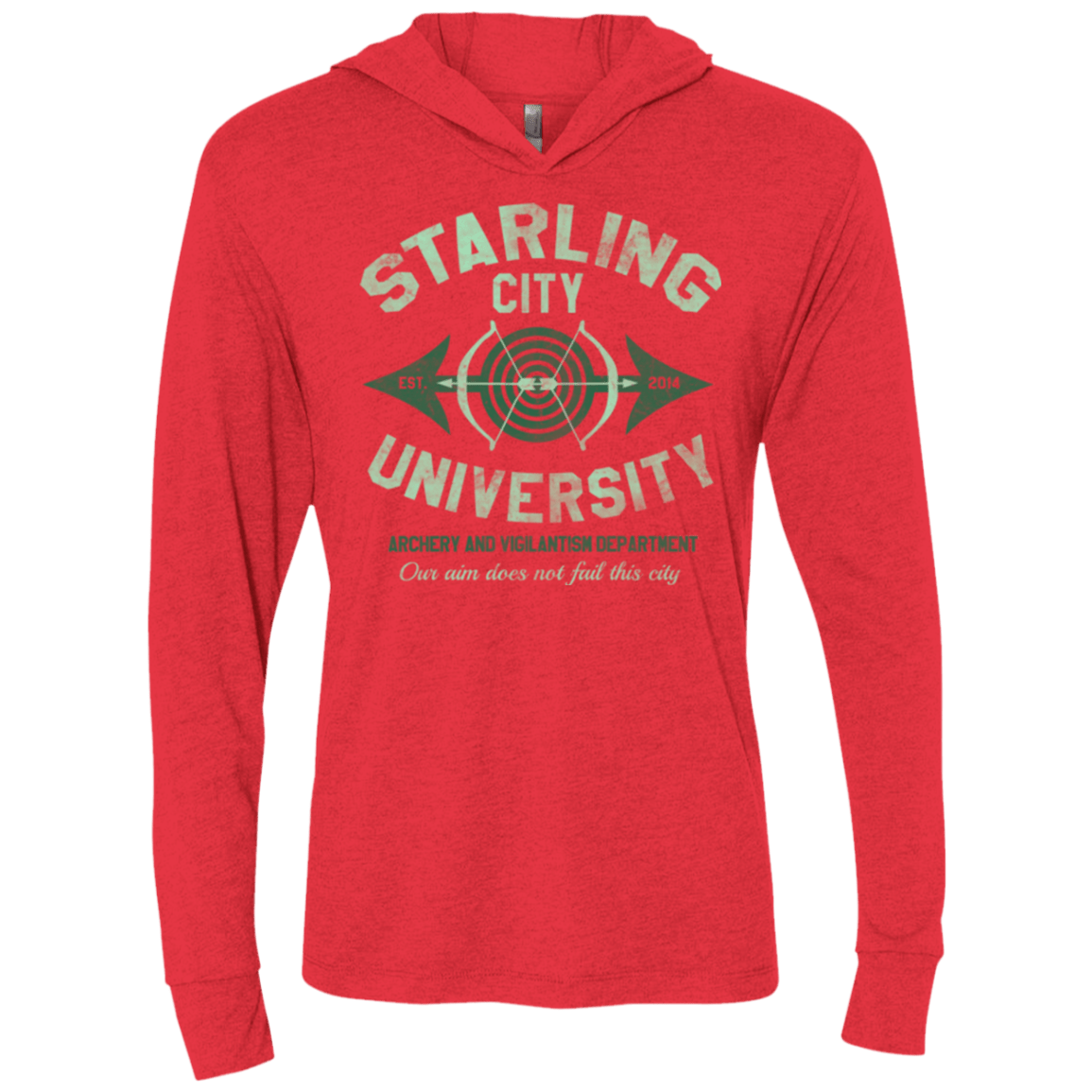 T-Shirts Vintage Red / X-Small Starling City U Triblend Long Sleeve Hoodie Tee