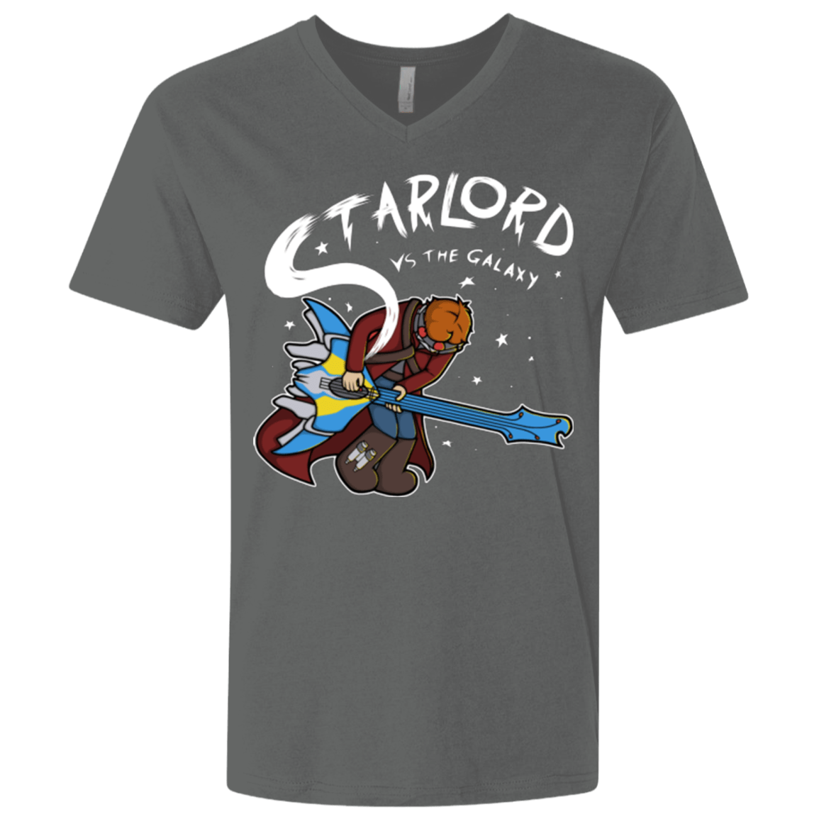 T-Shirts Heavy Metal / X-Small Starlord vs The Galaxy Men's Premium V-Neck