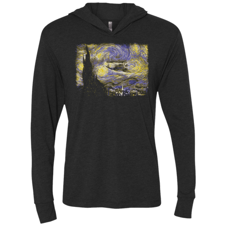 T-Shirts Vintage Black / X-Small Starry Delorean Triblend Long Sleeve Hoodie Tee