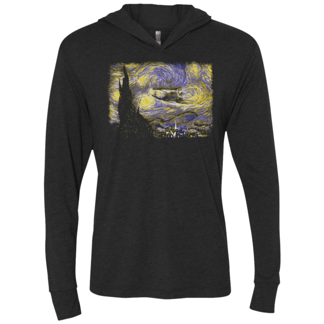 T-Shirts Vintage Black / X-Small Starry Delorean Triblend Long Sleeve Hoodie Tee