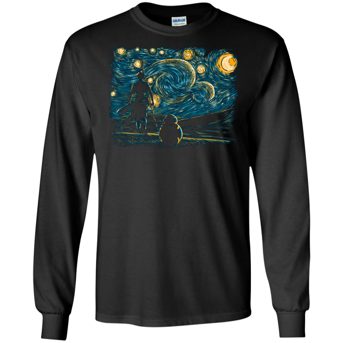 T-Shirts Black / S Starry Desert Men's Long Sleeve T-Shirt