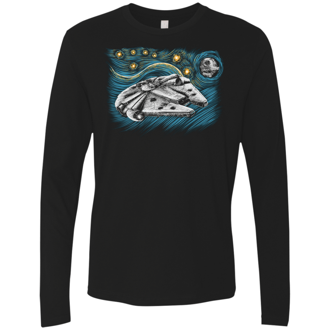 T-Shirts Black / S Starry Falcon Men's Premium Long Sleeve