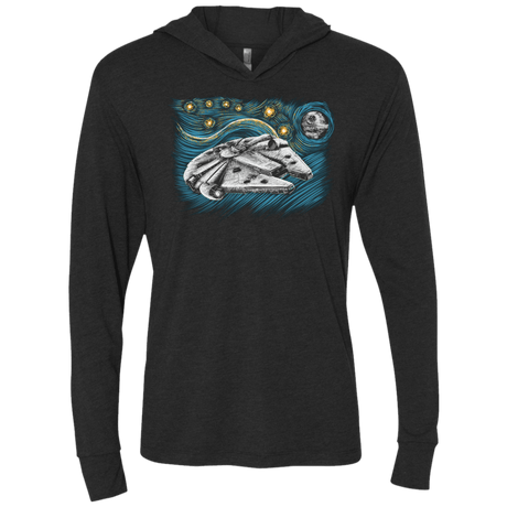 T-Shirts Vintage Black / X-Small Starry Falcon Triblend Long Sleeve Hoodie Tee