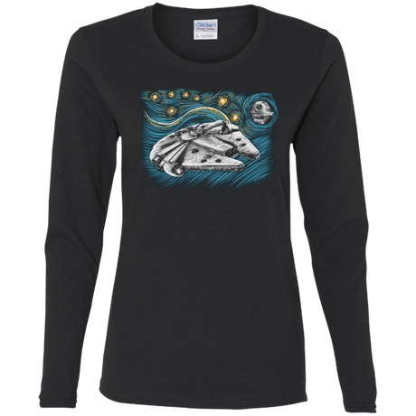 T-Shirts Black / S Starry Falcon Women's Long Sleeve T-Shirt