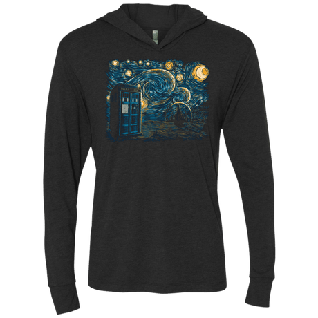 T-Shirts Vintage Black / X-Small Starry Gallifrey Triblend Long Sleeve Hoodie Tee