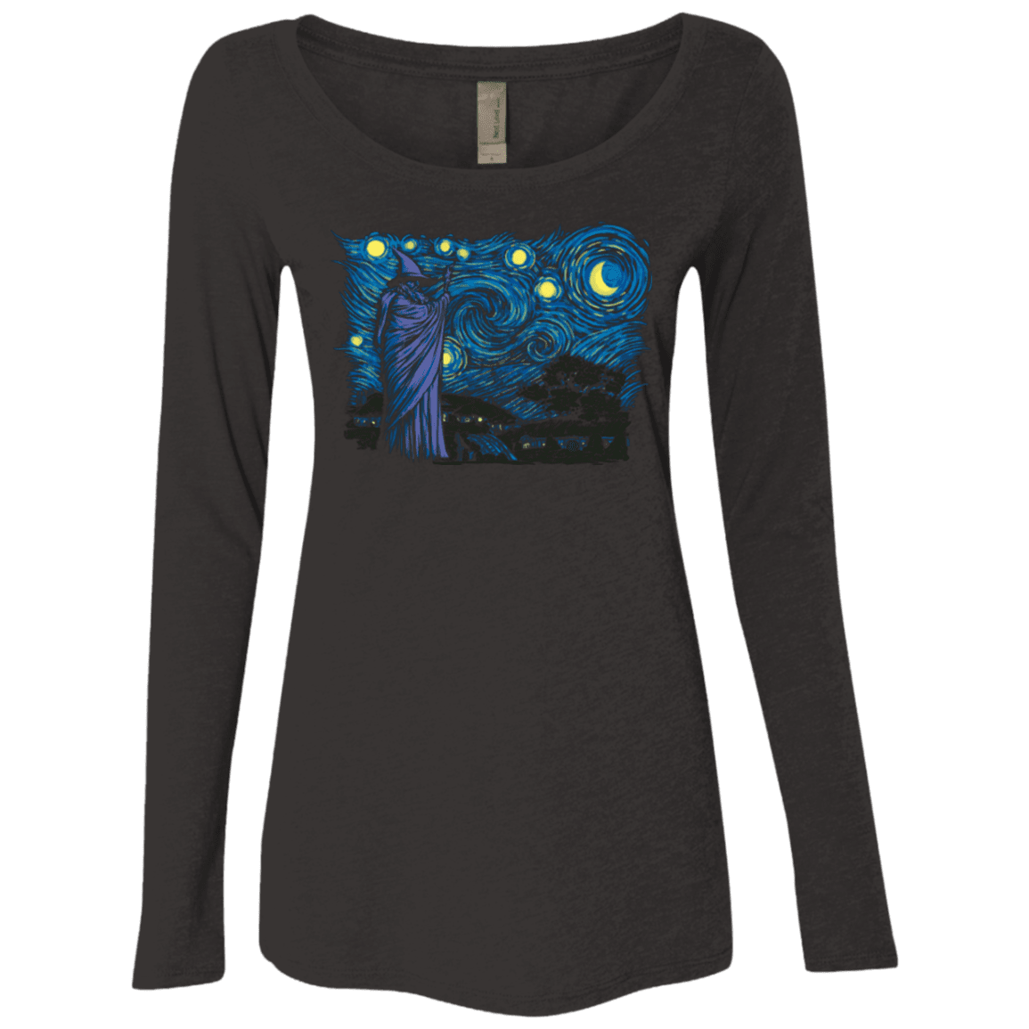 T-Shirts Vintage Black / Small Starry Hobbiton Women's Triblend Long Sleeve Shirt