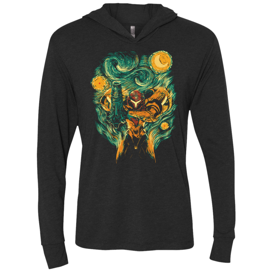 T-Shirts Vintage Black / X-Small Starry Hunter Triblend Long Sleeve Hoodie Tee