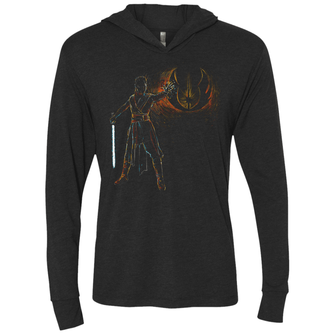 T-Shirts Vintage Black / X-Small Starry knight Rey Triblend Long Sleeve Hoodie Tee