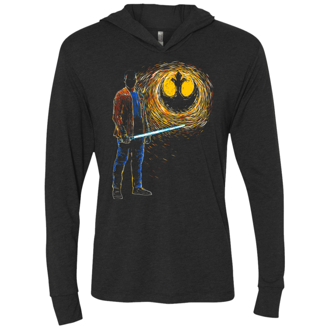 T-Shirts Vintage Black / X-Small Starry knights Finn Triblend Long Sleeve Hoodie Tee