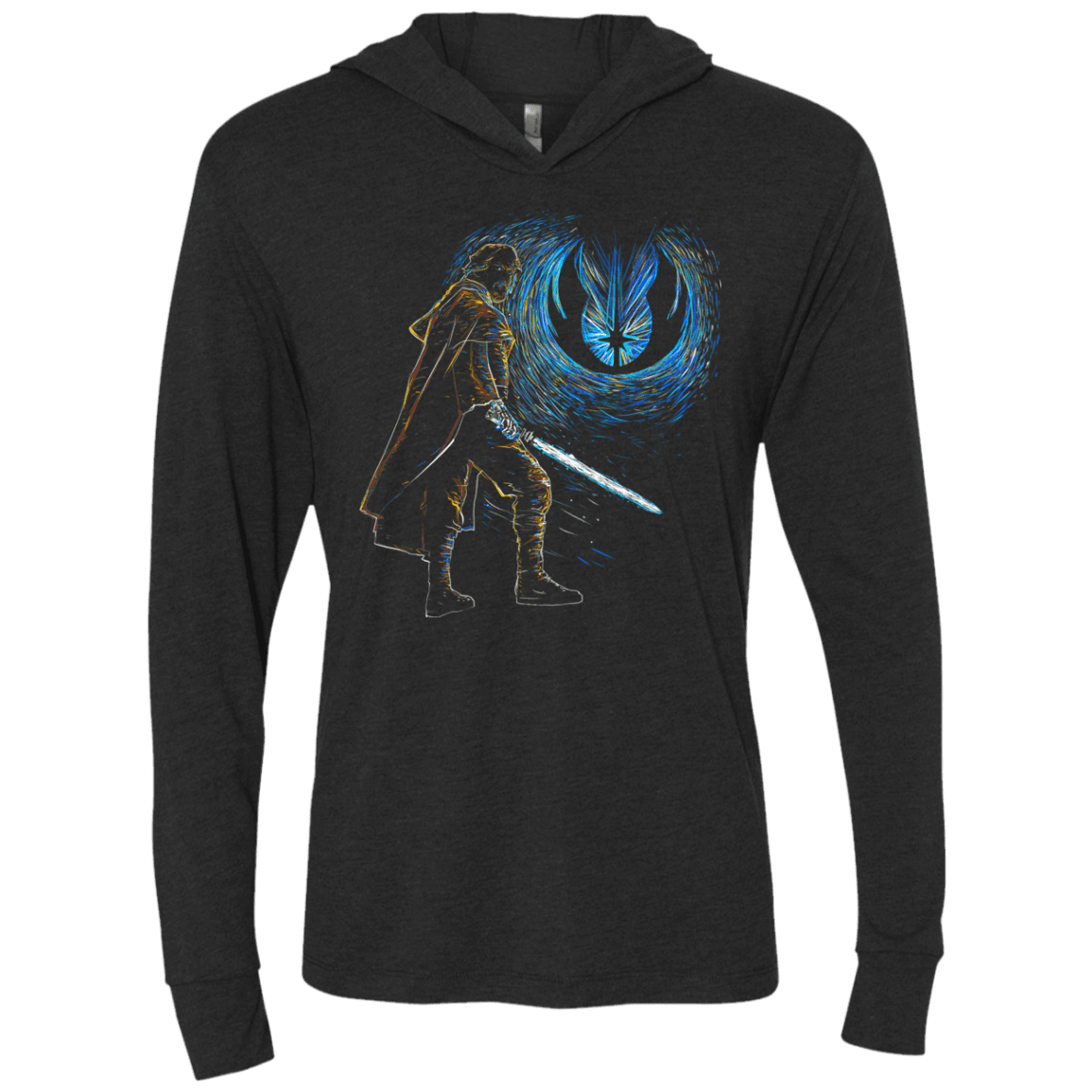 T-Shirts Vintage Black / X-Small Starry knights Luke Triblend Long Sleeve Hoodie Tee