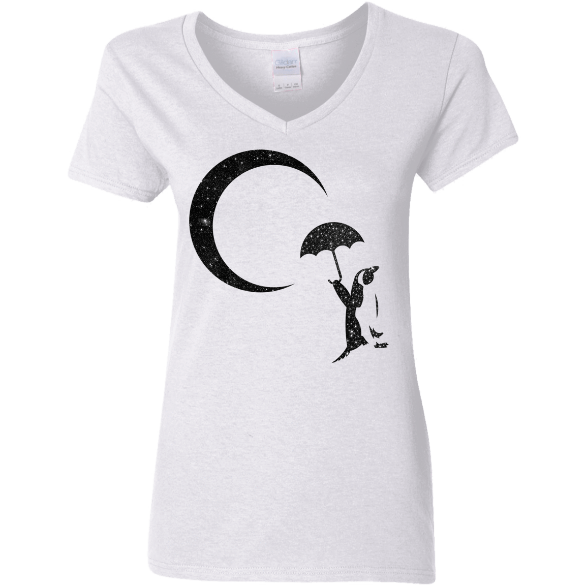 T-Shirts White / S Starry Penquin Women's V-Neck T-Shirt