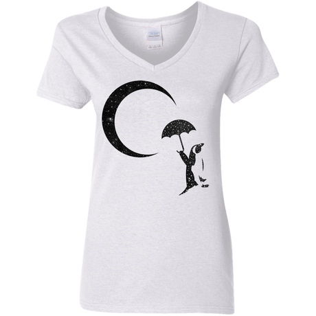 T-Shirts White / S Starry Penquin Women's V-Neck T-Shirt