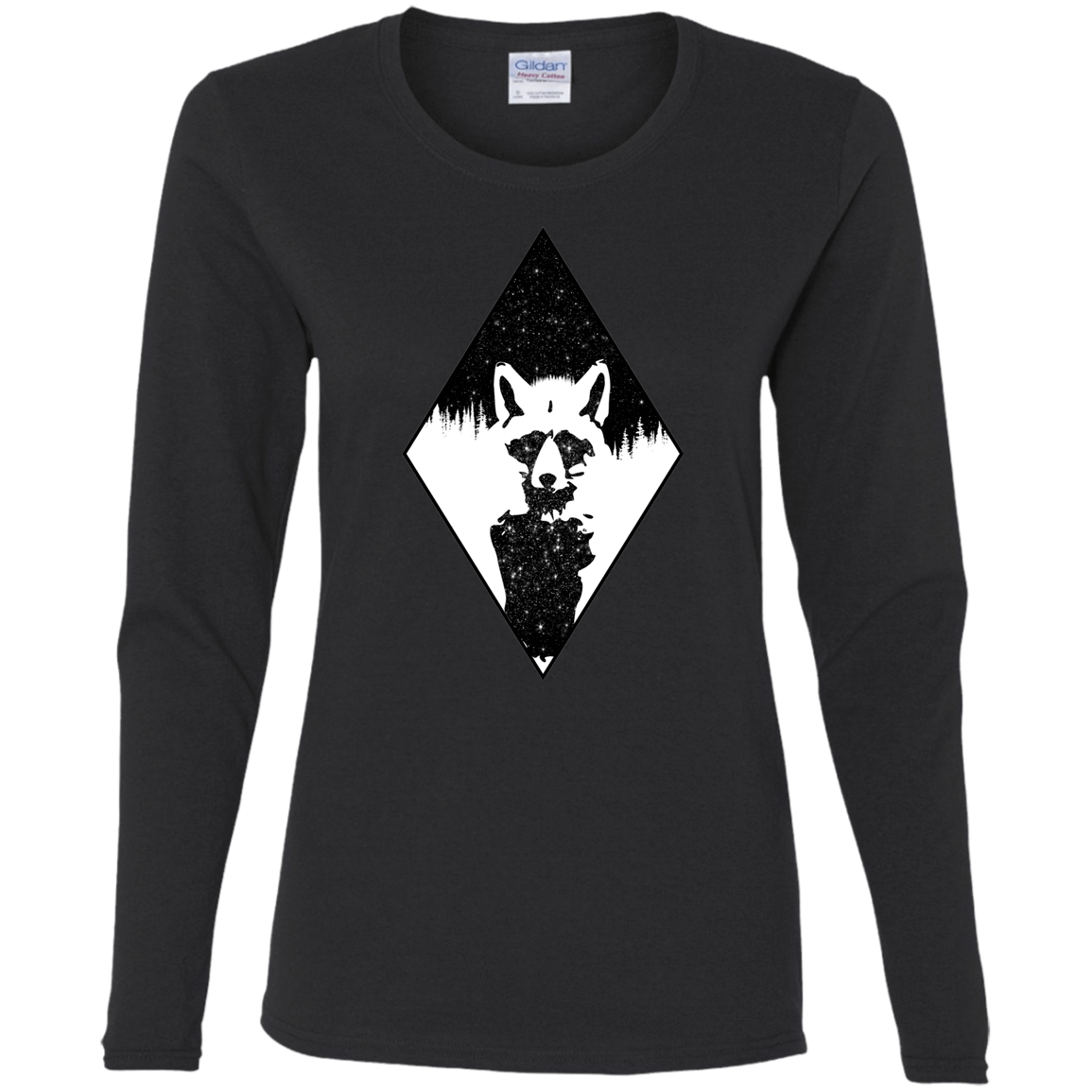T-Shirts Black / S Starry Raccoon Women's Long Sleeve T-Shirt