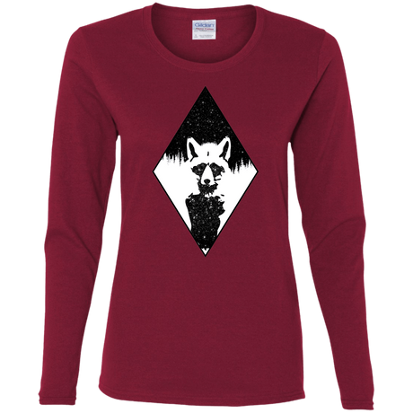 T-Shirts Cardinal / S Starry Raccoon Women's Long Sleeve T-Shirt