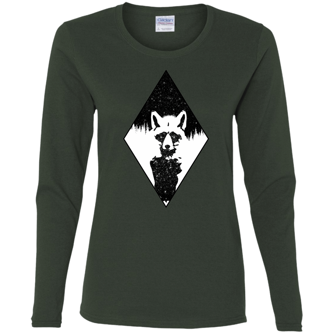 T-Shirts Forest / S Starry Raccoon Women's Long Sleeve T-Shirt
