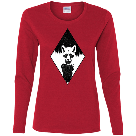 T-Shirts Red / S Starry Raccoon Women's Long Sleeve T-Shirt