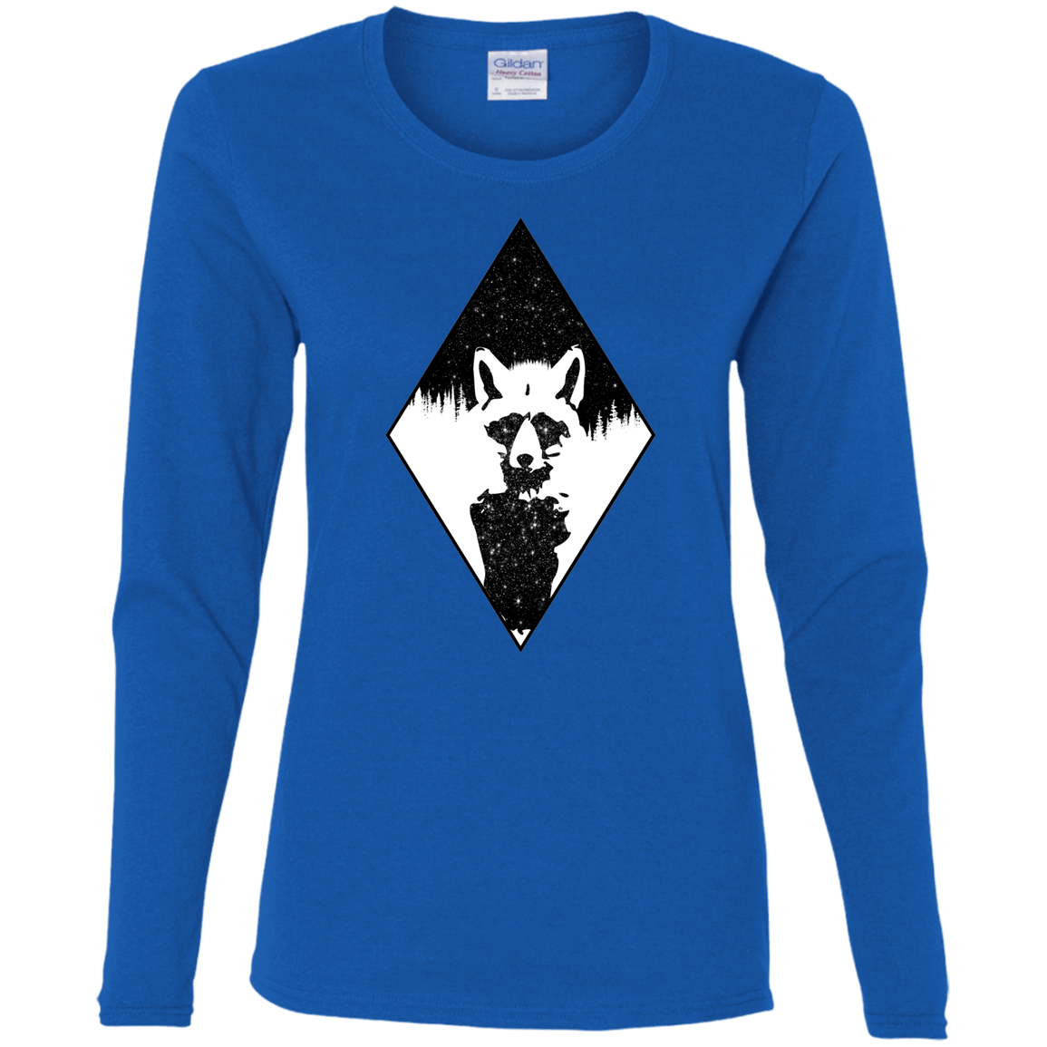 T-Shirts Royal / S Starry Raccoon Women's Long Sleeve T-Shirt