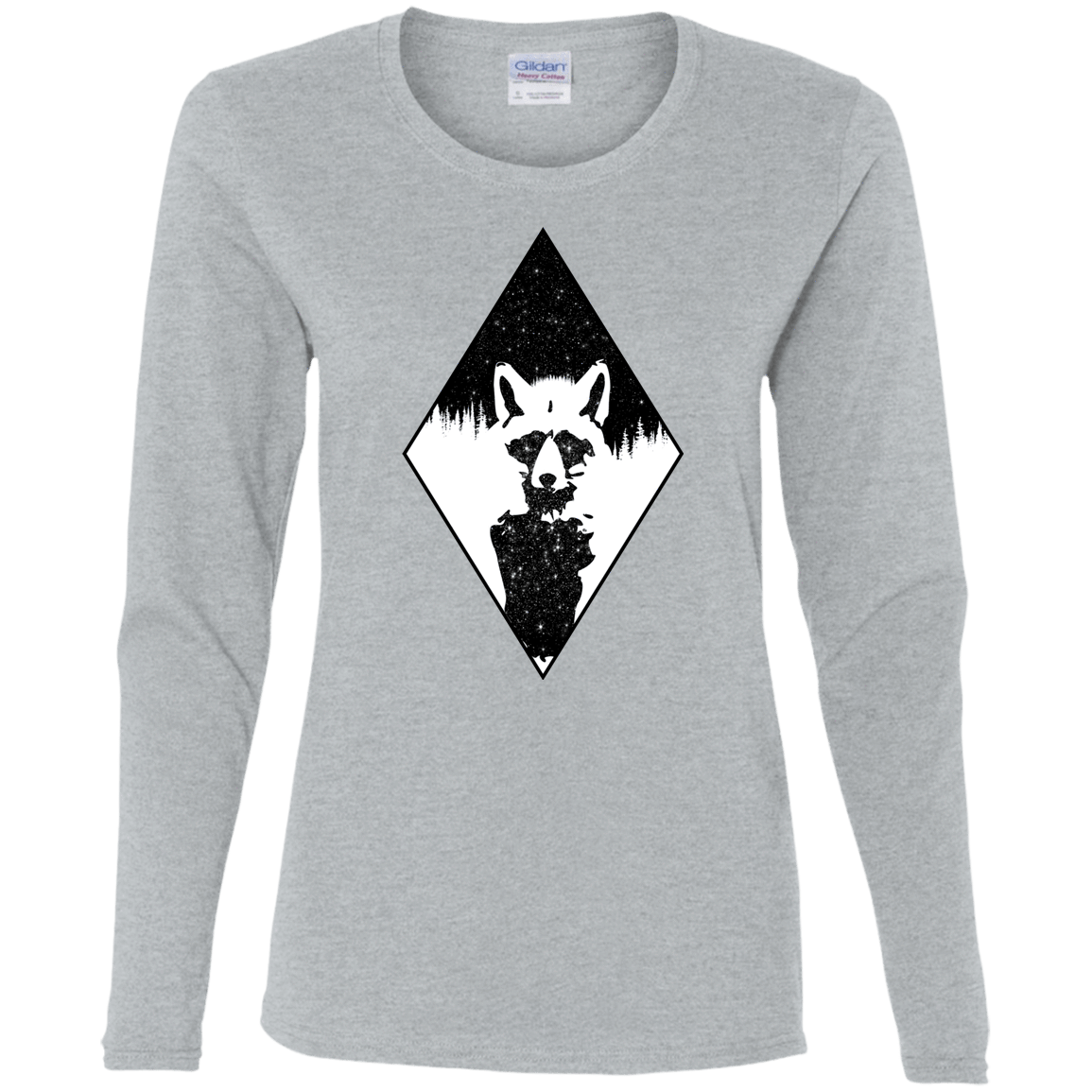 T-Shirts Sport Grey / S Starry Raccoon Women's Long Sleeve T-Shirt