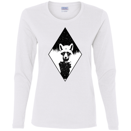 T-Shirts White / S Starry Raccoon Women's Long Sleeve T-Shirt