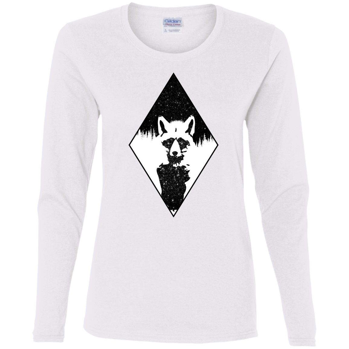 T-Shirts White / S Starry Raccoon Women's Long Sleeve T-Shirt