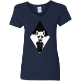 T-Shirts Navy / S Starry Raccoon Women's V-Neck T-Shirt