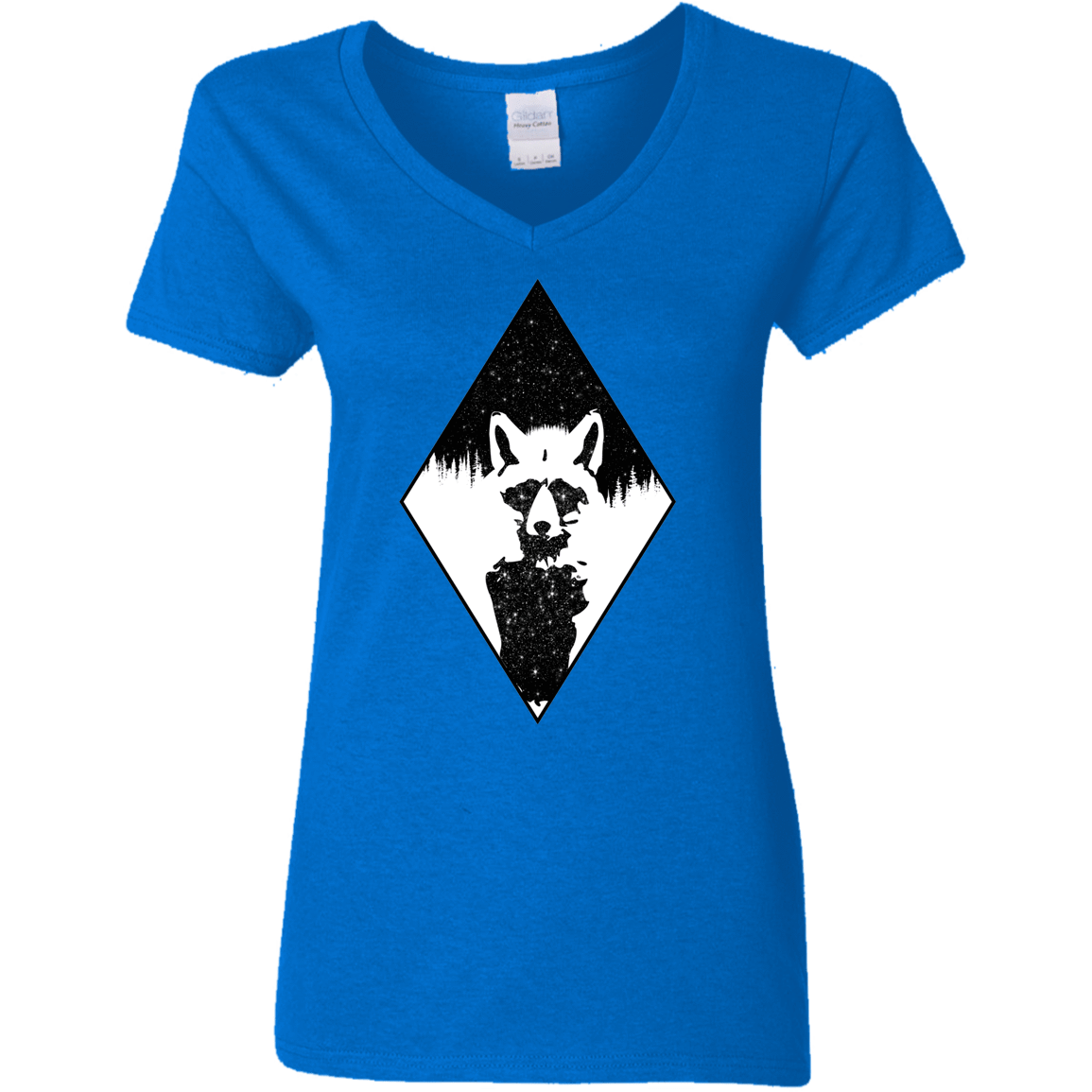 T-Shirts Royal / S Starry Raccoon Women's V-Neck T-Shirt